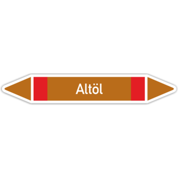 Rohrleitungskennzeichen Altöl nach DIN 2403, in verschiedenen Ausführungen