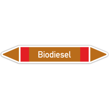 Rohrleitungskennzeichen Biodiesel nach DIN 2403, in verschiedenen Ausführungen