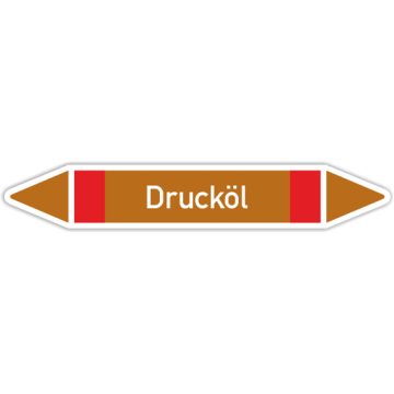 Rohrleitungskennzeichen Drucköl nach DIN 2403, in verschiedenen Ausführungen