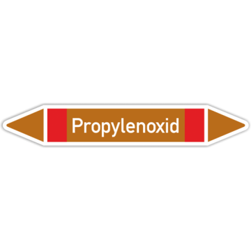 Rohrleitungskennzeichen Propylenoxid nach DIN 2403, in verschiedenen Ausführungen
