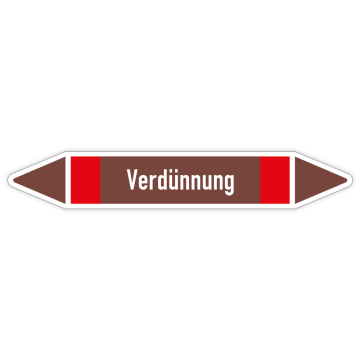 Rohrleitungskennzeichen Verdünnung nach DIN 2403, in verschiedenen Ausführungen