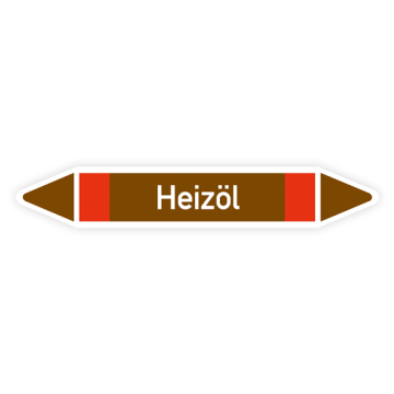 Rohrleitungskennzeichen Heizöl nach DIN 2403, in verschiedenen Ausführungen