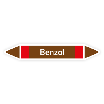 Rohrleitungskennzeichen Benzol nach DIN 2403, in verschiedenen Ausführungen