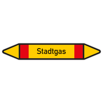 Rohrleitungskennzeichen Stadtgas nach DIN 2403, in verschiedenen Ausführungen