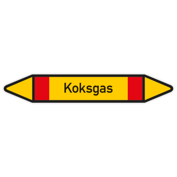 Rohrleitungskennzeichen Koksgas nach DIN 2403, in verschiedenen Ausführungen