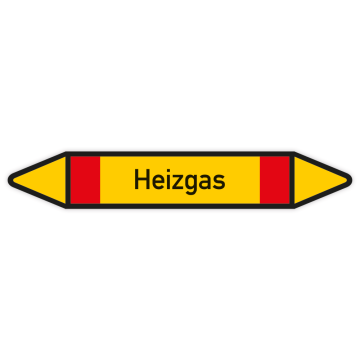 Rohrleitungskennzeichen Heizgas nach DIN 2403, in verschiedenen Ausführungen