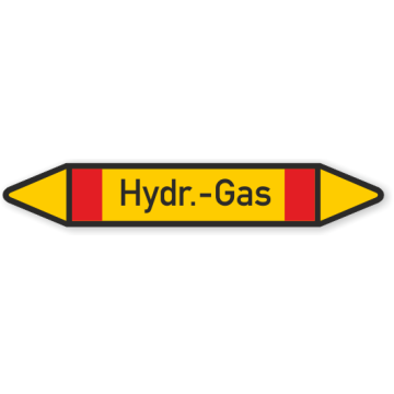 Rohrleitungskennzeichen Hydr.-Gas nach DIN 2403, in verschiedenen Ausführungen