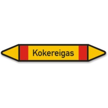 Rohrleitungskennzeichen Kokereigas nach DIN 2403, in verschiedenen Ausführungen