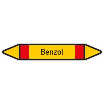 Rohrleitungskennzeichen Benzol nach DIN 2403, in verschiedenen Ausführungen