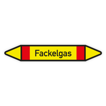Rohrleitungskennzeichen Fackelgas nach DIN 2403, in verschiedenen Ausführungen