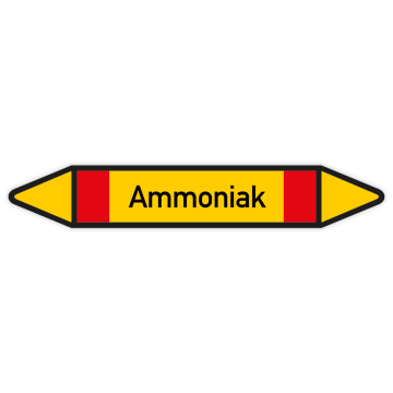 Rohrleitungskennzeichen Ammoniak nach DIN 2403, in verschiedenen Ausführungen
