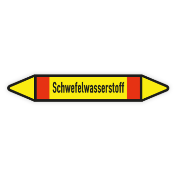 Rohrleitungskennzeichen Schwefelwasserstoff nach DIN 2403, in verschiedenen Ausführungen