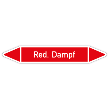 Rohrleitungskennzeichen Red. Dampf nach DIN 2403, in verschiedenen Ausführungen