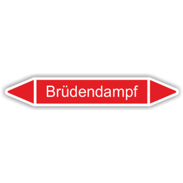 Rohrleitungskennzeichen Brüdendampf nach DIN 2403, in verschiedenen Ausführungen