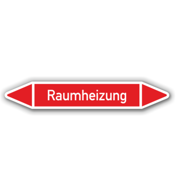 Rohrleitungskennzeichen Raumheizung nach DIN 2403, in verschiedenen Ausführungen