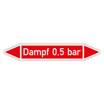 Rohrleitungskennzeichen Dampf 0,5 bar nach DIN 2403, Ø 25 - 40 mm, Dampf, Gruppe 2