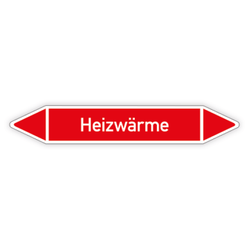 Rohrleitungskennzeichen Heizwärme nach DIN 2403, in verschiedenen Ausführungen