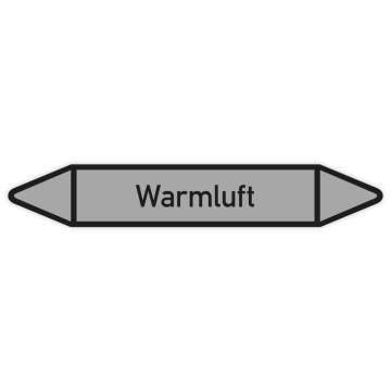 Rohrleitungskennzeichen Warmluft nach DIN 2403, in verschiedenen Ausführungen