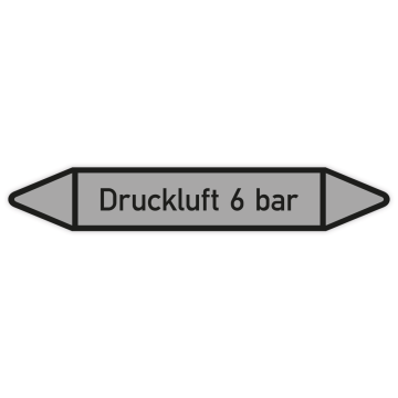 Rohrleitungskennzeichen Druckluft 6 bar nach DIN 2403, in verschiedenen Ausführungen