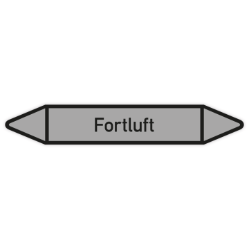 Rohrleitungskennzeichen Fortluft nach DIN 2403, in verschiedenen Ausführungen