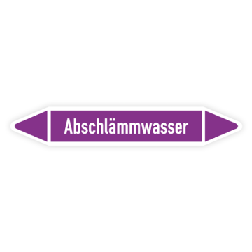 Rohrleitungskennzeichen Abschlämmwasser nach DIN 2403, in verschiedenen Ausführungen