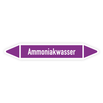 Rohrleitungskennzeichen Ammoniakwasser nach DIN 2403, in verschiedenen Ausführungen