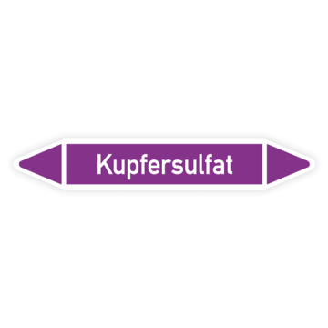 Rohrleitungskennzeichen Kupfersulfat nach DIN 2403, in verschiedenen Ausführungen