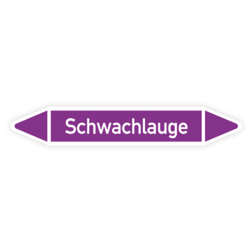 Rohrleitungskennzeichen Schwachlauge nach DIN 2403, in verschiedenen Ausführungen