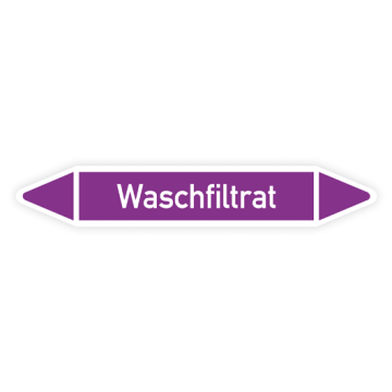 Rohrleitungskennzeichen Waschfiltrat nach DIN 2403, in verschiedenen Ausführungen