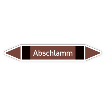 Rohrleitungskennzeichen Abschlamm nach DIN 2403, in verschiedenen Ausführungen