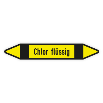 Rohrleitungskennzeichen Chlor flüssig nach DIN  2403, in verschiedenen Ausführungen