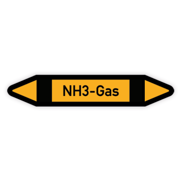 Rohrleitungskennzeichen NH3-Gas nach DIN 2403, in verschiedenen Ausführungen