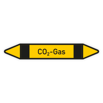 Rohrleitungskennzeichen CO2-Gas nach DIN 2403, in verschiedenen Ausführungen