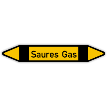 Rohrleitungskennzeichen saures Gas nach DIN 2403, in verschiedenen Ausführungen