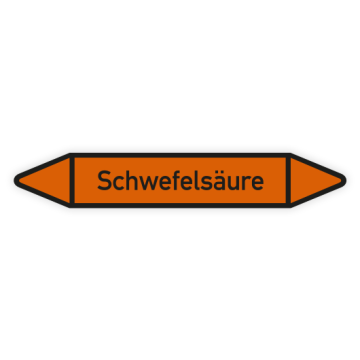 Rohrleitungskennzeichen Schwefelsäure nach DIN 2403, in verschiedenen Ausführungen