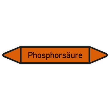 Rohrleitungskennzeichen Phosphorsäure nach DIN 2403, in verschiedenen Ausführungen