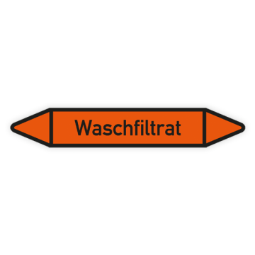 Rohrleitungskennzeichen Waschfiltrat nach DIN 2403, in verschiedenen Ausführungen