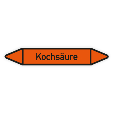 Rohrleitungskennzeichen Kochsäure nach DIN 2403, in verschiedenen Ausführungen