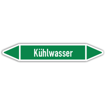 Rohrleitungskennzeichen Kühlwasser nach DIN 2403, in verschiedenen Ausführungen