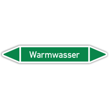 Rohrleitungskennzeichen Warmwasser nach DIN 2403, in verschiedenen Ausführungen