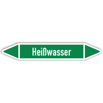 Rohrleitungskennzeichen Heißwasser nach DIN 2403, in verschiedenen Ausführungen