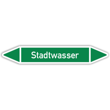Rohrleitungskennzeichen Stadtwasser nach DIN 2403, in verschiedenen Ausführungen
