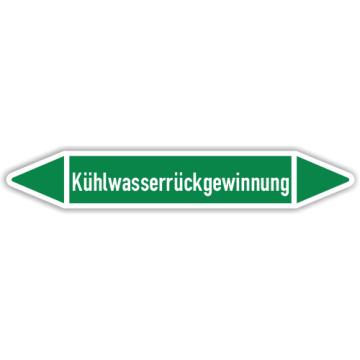 Rohrleitungskennzeichen Kühlwasserrückgewinnung    nach DIN 2403, in verschiedenen Ausführungen