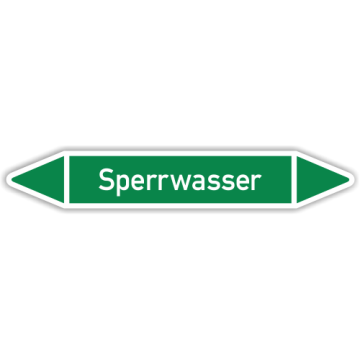 Rohrleitungskennzeichen Sperrwasser nach DIN 2403, in verschiedenen Ausführungen