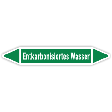 Rohrleitungskennzeichen Entkarbonisiertes Wasser nach DIN 2403, in verschiedenen Ausführungen