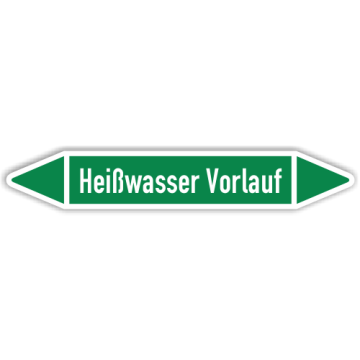Rohrleitungskennzeichen Heißwasser Vorlauf nach DIN 2403, in verschiedenen Ausführungen