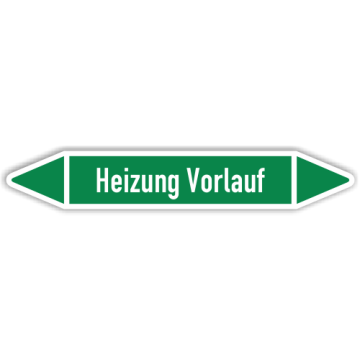 Rohrleitungskennzeichen Heizung Vorlauf nach DIN 2403, in verschiedenen Ausführungen