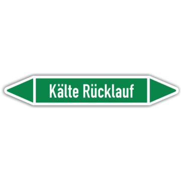 Rohrleitungskennzeichen Kälte Rücklauf nach DIN 2403, in verschiedenen Ausführungen