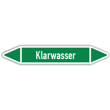 Rohrleitungskennzeichen Klarwasser nach DIN 2403, in verschiedenen Ausführungen