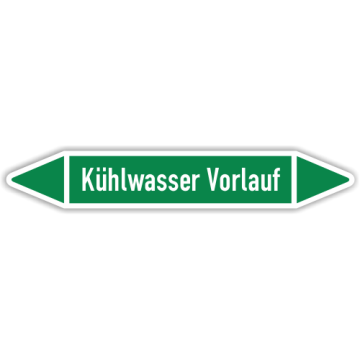 Rohrleitungskennzeichen Kühlwasser Vorlauf nach DIN 2403, in verschiedenen Ausführungen
